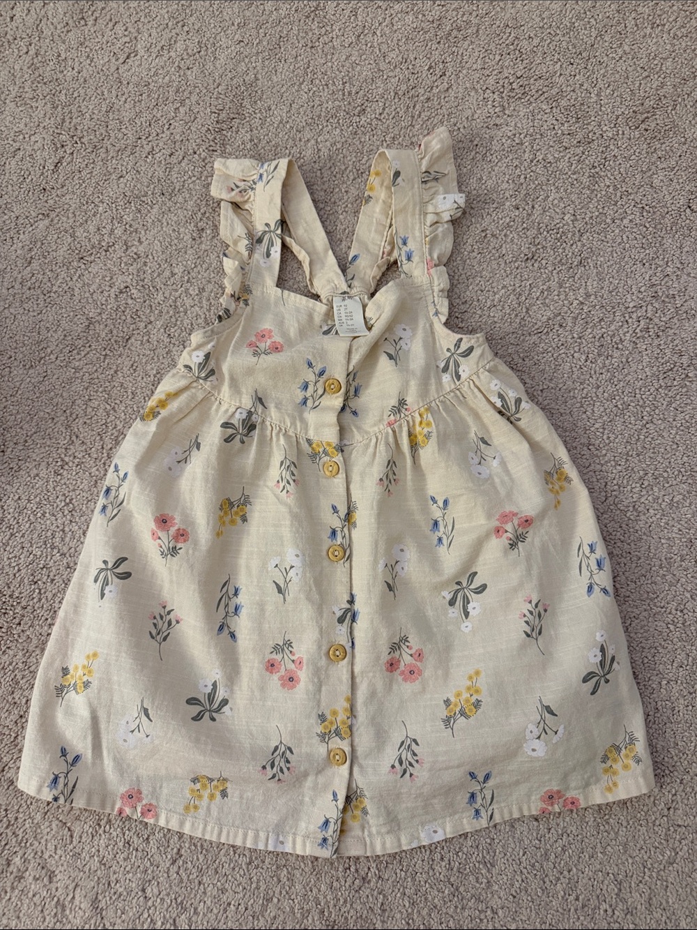 H&M Cream Floral Button-Front Sundress